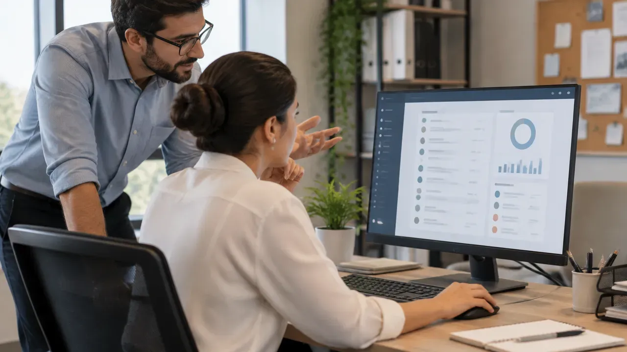 Equipe de RH acompanhando rotinas administrativas e solicitações em um sistema digital