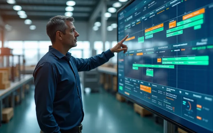 Cronograma de Gantt aplicado à automação de processos em uma indústria.